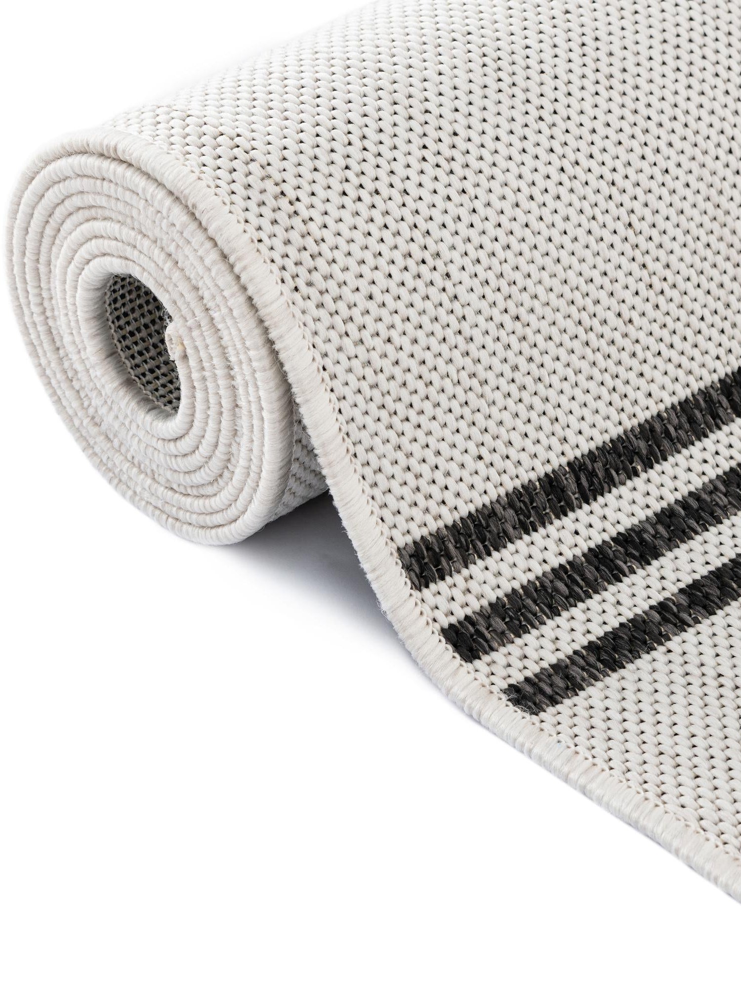 White and Black 7' 10 x 7' 10 Outdoor Modern Square Area Rug Weather Resistant for Patio, Deck, Terrace, Balcony, Porch 100% Polypropylene Modern Outside Carpet for Sale at Rug Engine