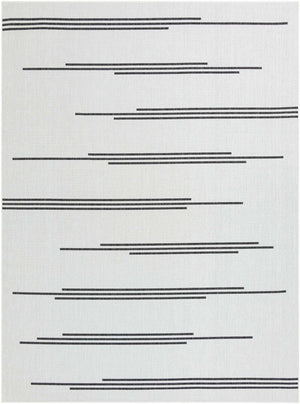 White and Black 9' x 12' Outdoor Modern Rectangle Area Rug Weather Resistant for Patio, Deck, Terrace, Balcony, Porch 100% Polypropylene Modern Outside Carpet for Sale at Rug Engine