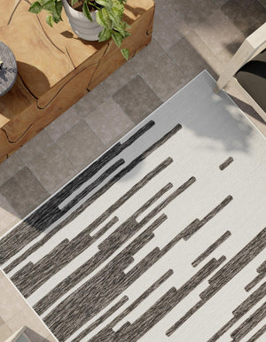 Black and White 9' x 12' Outdoor Modern Rectangle Area Rug Weather Resistant for Patio, Deck, Terrace, Balcony, Porch 100% Polypropylene Modern Outside Carpet for Sale at Rug Engine