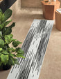 Black and White 2' x 6' 1 Outdoor Modern Runner Area Rug Weather Resistant for Patio, Deck, Terrace, Balcony, Porch 100% Polypropylene Modern Outside Carpet for Sale at Rug Engine