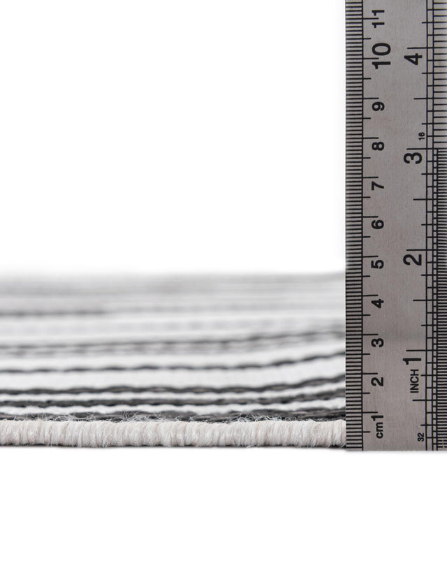 Black and White 2' x 6' 1 Outdoor Modern Runner Area Rug Weather Resistant for Patio, Deck, Terrace, Balcony, Porch 100% Polypropylene Modern Outside Carpet for Sale at Rug Engine