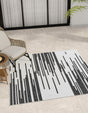 Black and White 10' x 10' Outdoor Modern Square Area Rug Weather Resistant for Patio, Deck, Terrace, Balcony, Porch 100% Polypropylene Modern Outside Carpet for Sale at Rug Engine