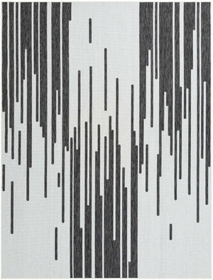 Black and White 7' 10 x 10' Outdoor Modern Rectangle Area Rug Weather Resistant for Patio, Deck, Terrace, Balcony, Porch 100% Polypropylene Modern Outside Carpet for Sale at Rug Engine