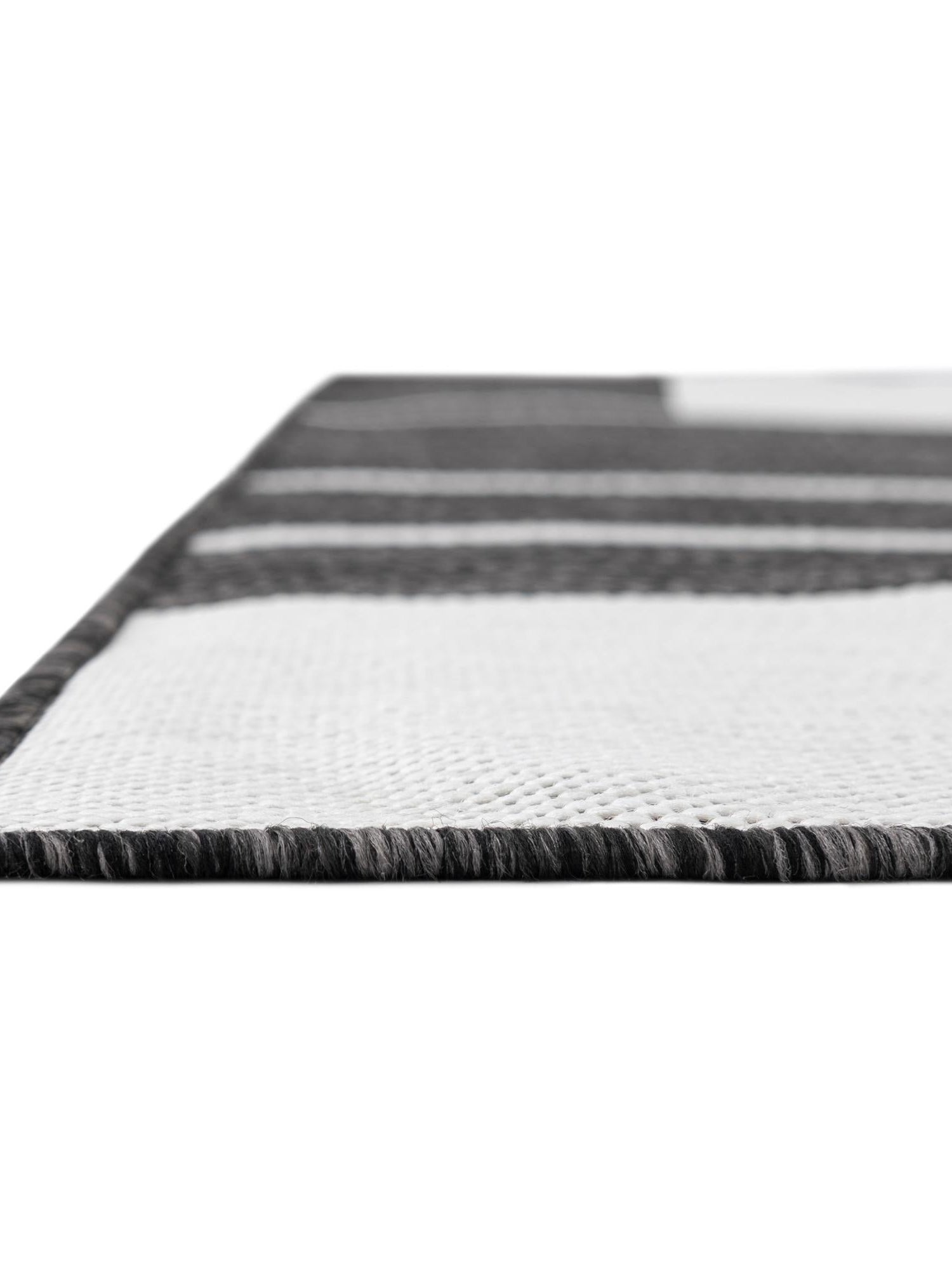 Black and White 9' x 12' Outdoor Modern Rectangle Area Rug Weather Resistant for Patio, Deck, Terrace, Balcony, Porch 100% Polypropylene Modern Outside Carpet for Sale at Rug Engine