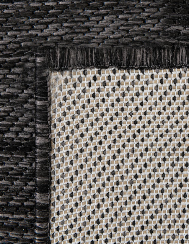 Black and White 2' 7 x 12' Outdoor Modern Runner Area Rug Weather Resistant for Patio, Deck, Terrace, Balcony, Porch 100% Polypropylene Modern Outside Carpet for Sale at Rug Engine