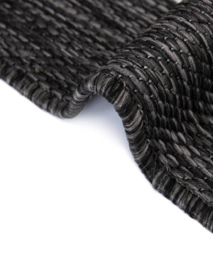 Black and White 2' x 5' 3 Outdoor Modern Runner Area Rug Weather Resistant for Patio, Deck, Terrace, Balcony, Porch 100% Polypropylene Modern Outside Carpet for Sale at Rug Engine