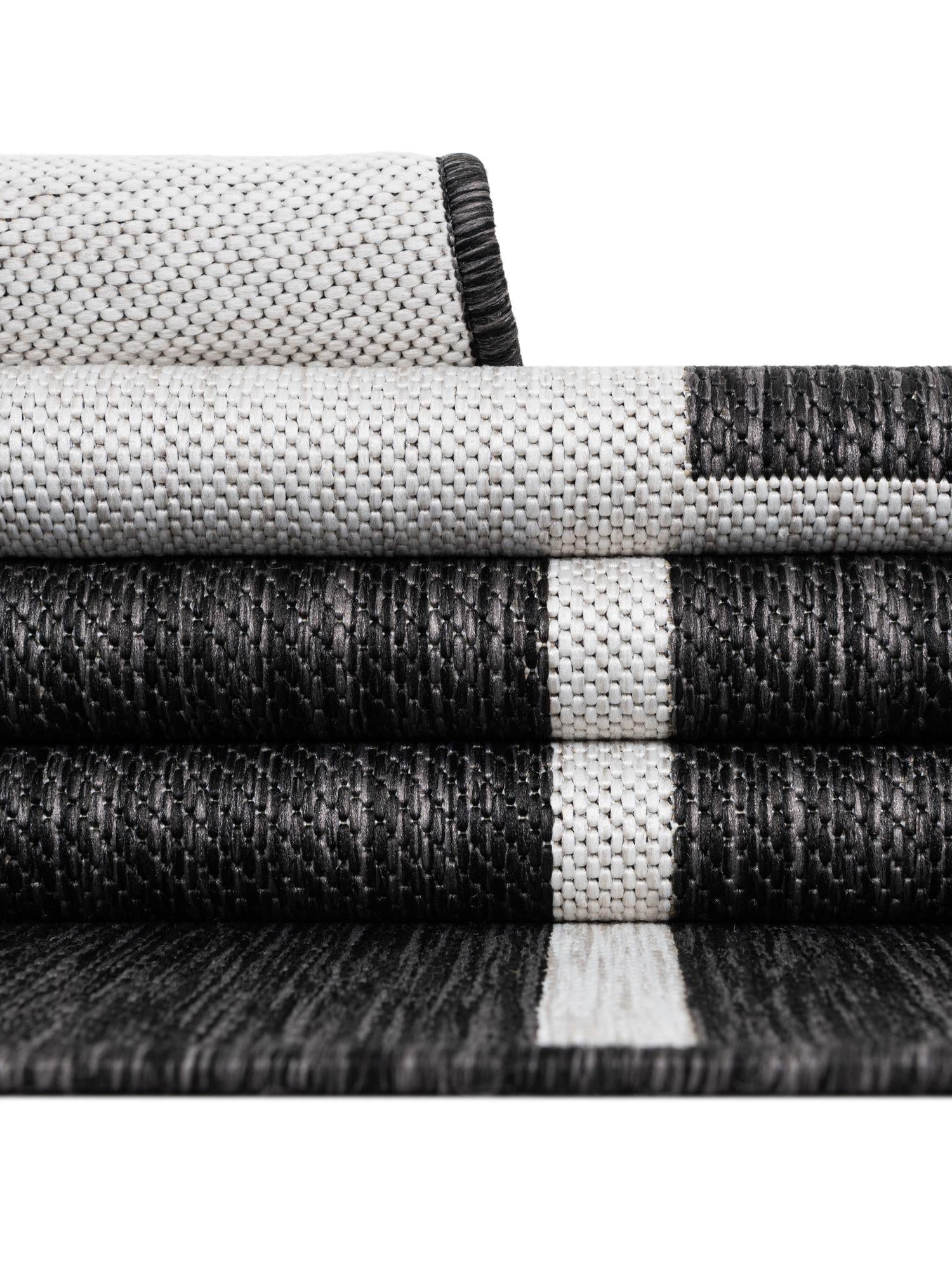 Black and White 6' 1 x 6' 1 Outdoor Modern Round Area Rug Weather Resistant for Patio, Deck, Terrace, Balcony, Porch 100% Polypropylene Modern Outside Carpet for Sale at Rug Engine