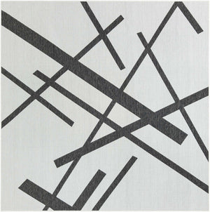 Black and White 10' x 10' Outdoor Modern Square Area Rug Weather Resistant for Patio, Deck, Terrace, Balcony, Porch 100% Polypropylene Modern Outside Carpet for Sale at Rug Engine