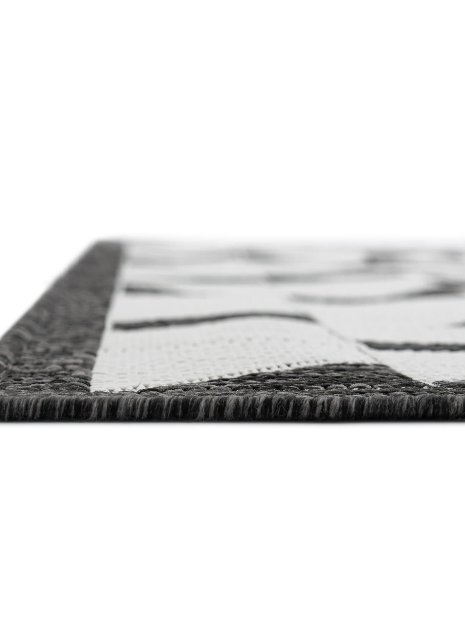 Black and White 6' 1 x 9' Outdoor Modern Rectangle Area Rug Weather Resistant for Patio, Deck, Terrace, Balcony, Porch 100% Polypropylene Modern Outside Carpet for Sale at Rug Engine