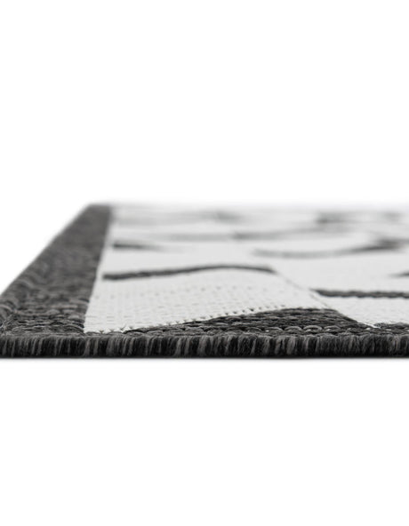 Black and White 12' x 12' Outdoor Modern Round Area Rug Weather Resistant for Patio, Deck, Terrace, Balcony, Porch 100% Polypropylene Modern Outside Carpet for Sale at Rug Engine