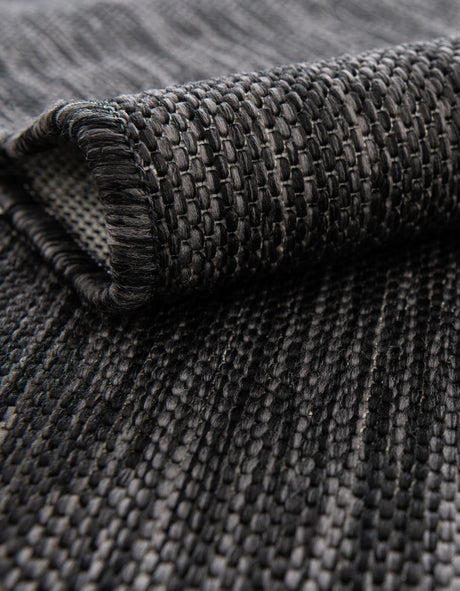 Black and White 7' 1 x 10' Outdoor Modern Rectangle Area Rug Weather Resistant for Patio, Deck, Terrace, Balcony, Porch 100% Polypropylene Modern Outside Carpet for Sale at Rug Engine