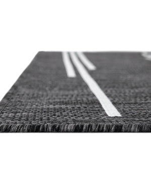 Black and White 9' x 12' Outdoor Modern Rectangle Rug