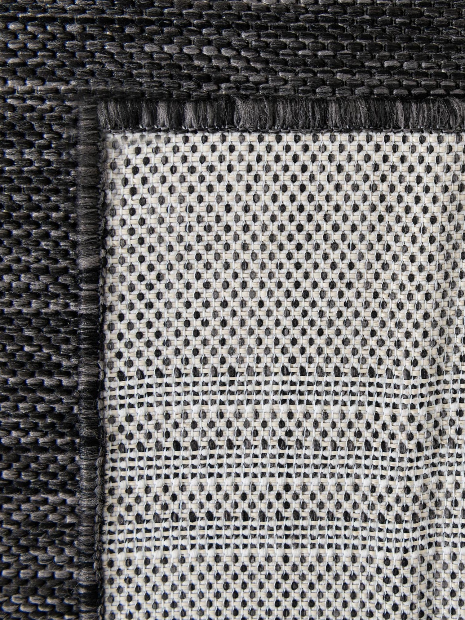 Black and White 7' 1 x 10' Outdoor Modern Rectangle Area Rug Weather Resistant for Patio, Deck, Terrace, Balcony, Porch 100% Polypropylene Modern Outside Carpet for Sale at Rug Engine