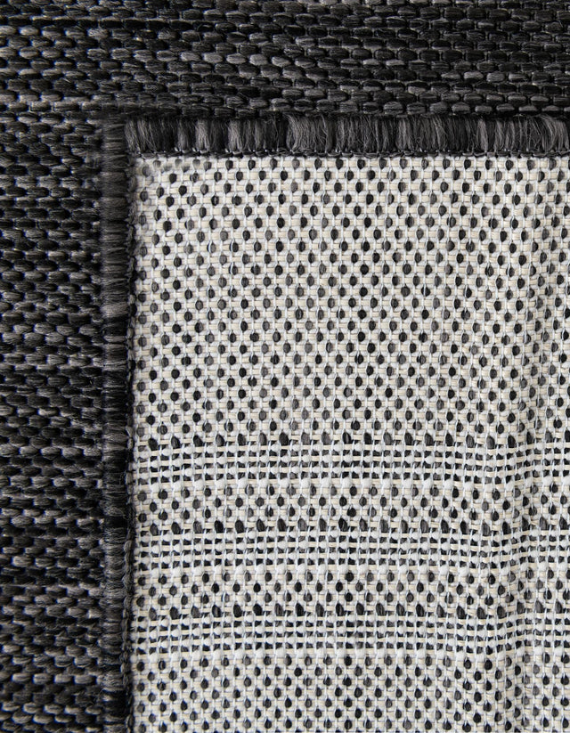 Black and White 9' x 12' Outdoor Modern Rectangle Rug