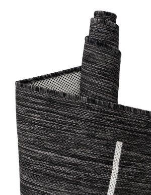 Black and White 8' x 10' Outdoor Modern Rectangle Rug