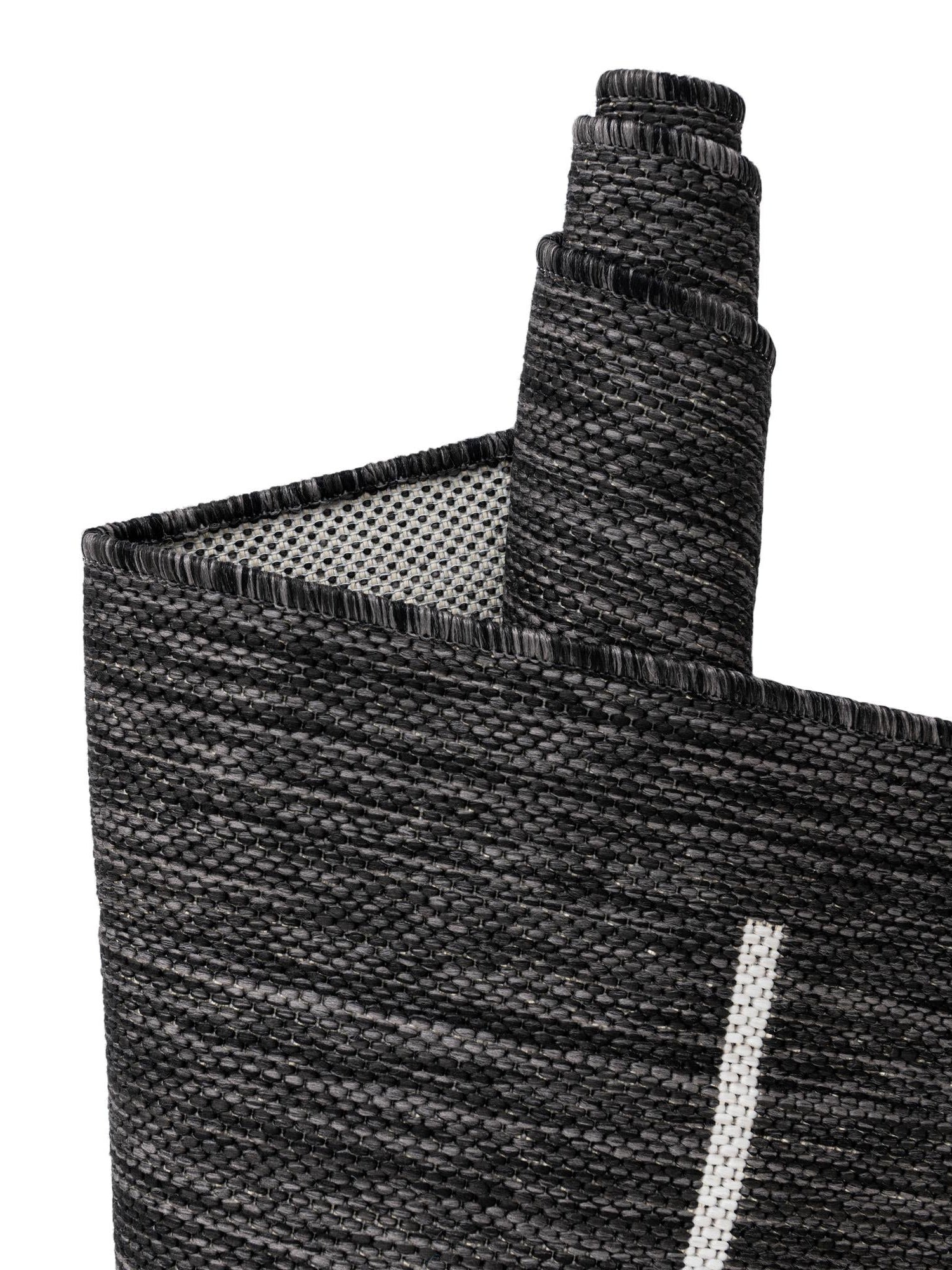 Black and White 4' 1 x 6' 1 Outdoor Modern Rectangle Area Rug Weather Resistant for Patio, Deck, Terrace, Balcony, Porch 100% Polypropylene Modern Outside Carpet for Sale at Rug Engine
