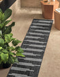 Black and White 2' x 8' Outdoor Modern Runner Area Rug Weather Resistant for Patio, Deck, Terrace, Balcony, Porch 100% Polypropylene Modern Outside Carpet for Sale at Rug Engine