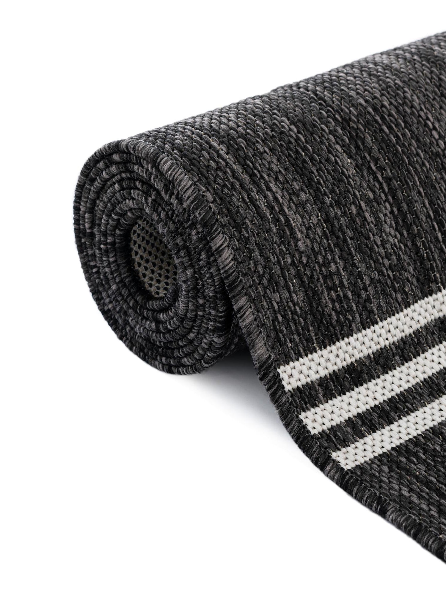 Black and White 2' x 5' 3 Outdoor Modern Runner Area Rug Weather Resistant for Patio, Deck, Terrace, Balcony, Porch 100% Polypropylene Modern Outside Carpet for Sale at Rug Engine