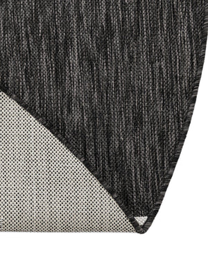 Black and White 6' 1 x 6' 1 Outdoor Modern Round Area Rug Weather Resistant for Patio, Deck, Terrace, Balcony, Porch 100% Polypropylene Modern Outside Carpet for Sale at Rug Engine