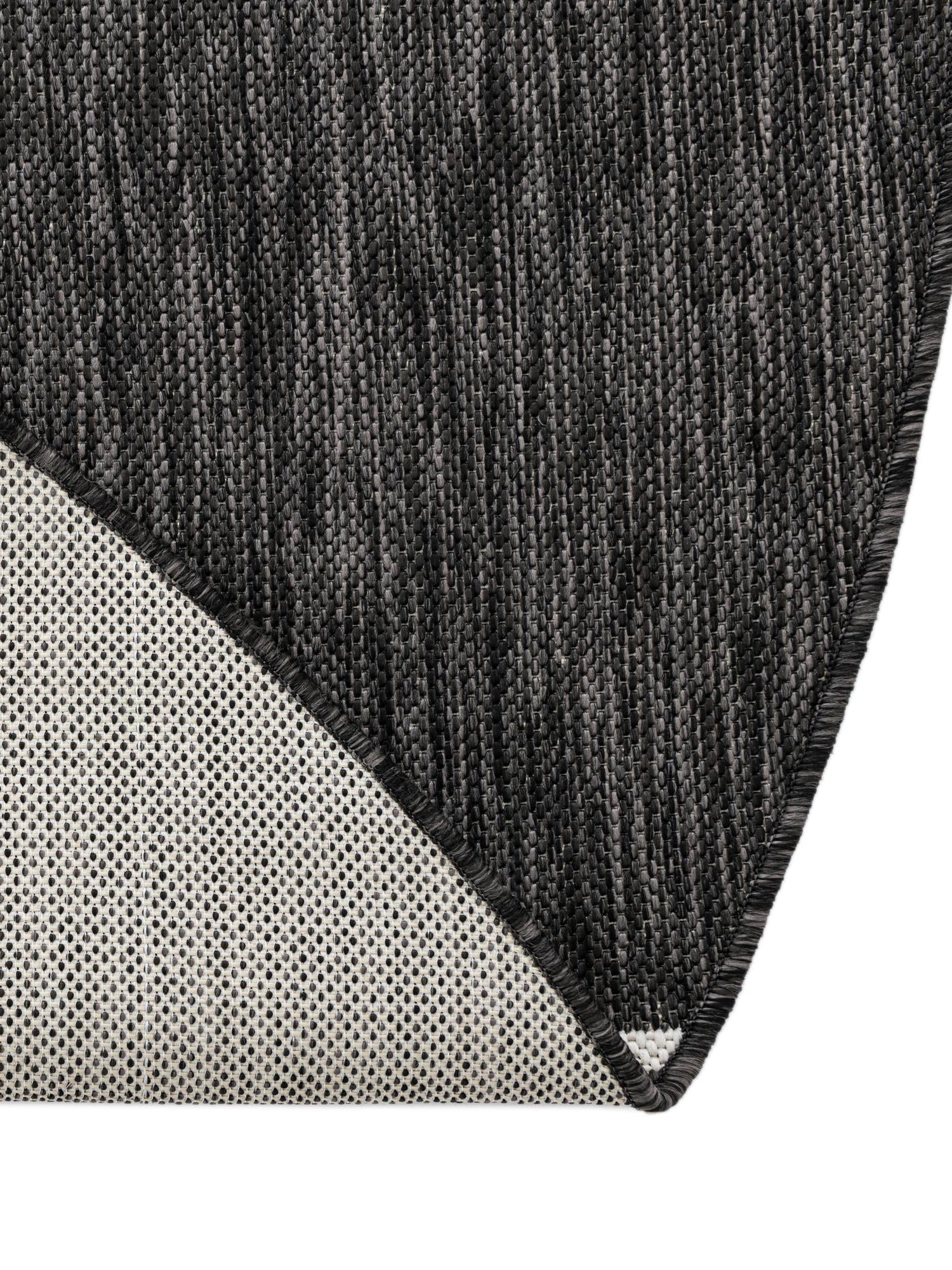 Black and White 3' 1 x 3' 1 Outdoor Modern Round Area Rug Weather Resistant for Patio, Deck, Terrace, Balcony, Porch 100% Polypropylene Modern Outside Carpet for Sale at Rug Engine
