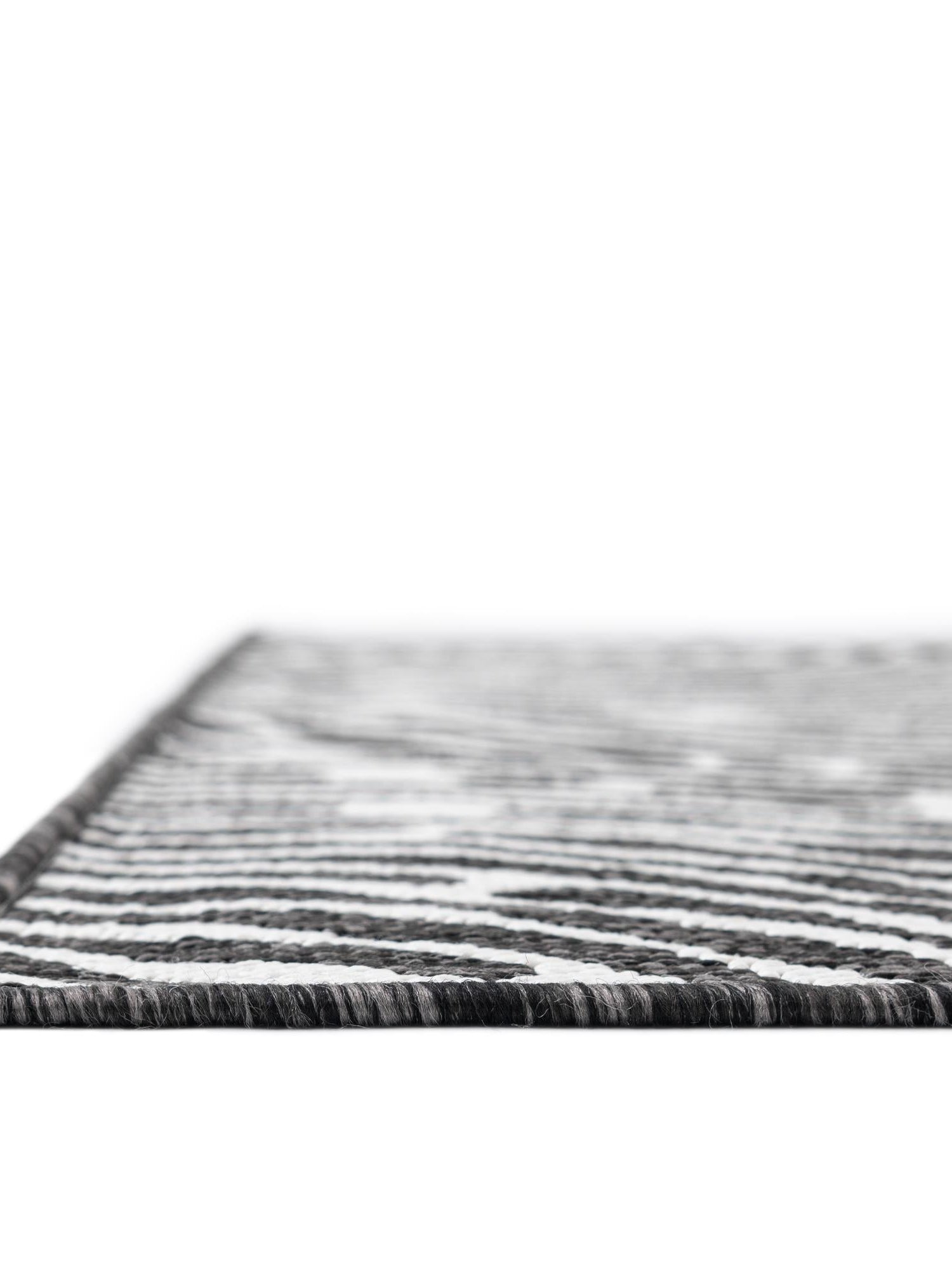 Black and White 2' x 3' 1 Outdoor Modern Rectangle Area Rug Weather Resistant for Patio, Deck, Terrace, Balcony, Porch 100% Polypropylene Modern Outside Carpet for Sale at Rug Engine