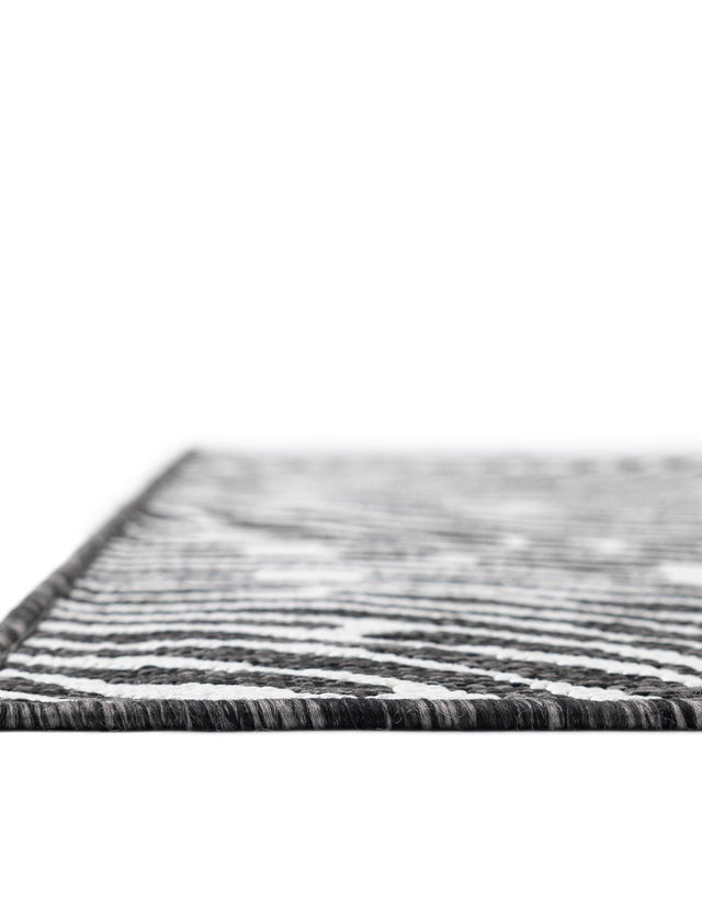 Black and White 9' x 12' Outdoor Modern Rectangle Area Rug Weather Resistant for Patio, Deck, Terrace, Balcony, Porch 100% Polypropylene Modern Outside Carpet for Sale at Rug Engine