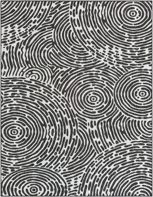 Black and White 7' 10 x 10' Outdoor Modern Rectangle Area Rug Weather Resistant for Patio, Deck, Terrace, Balcony, Porch 100% Polypropylene Modern Outside Carpet for Sale at Rug Engine