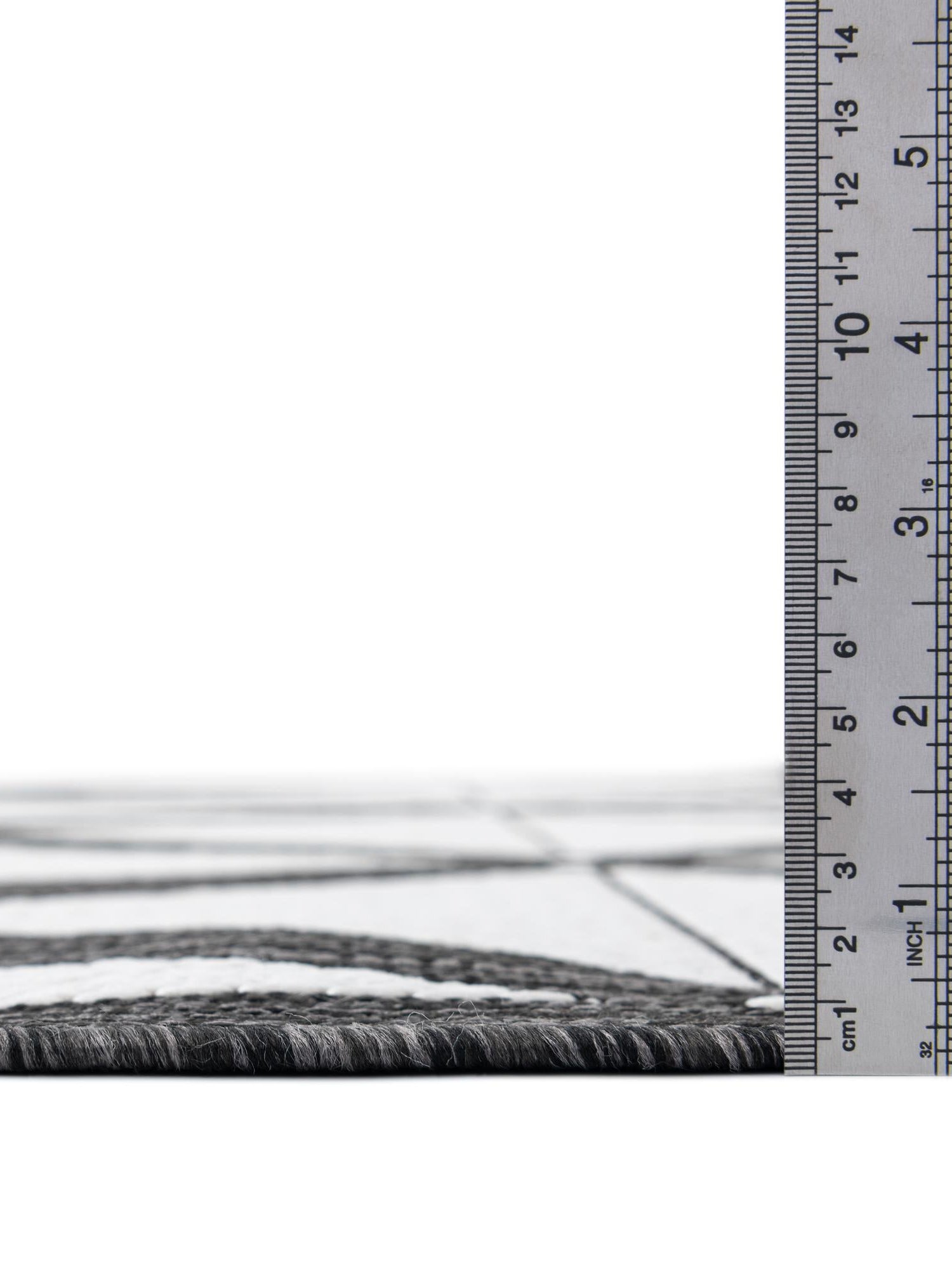 Black and White 4' 1 x 6' 1 Outdoor Modern Rectangle Area Rug Weather Resistant for Patio, Deck, Terrace, Balcony, Porch 100% Polypropylene Modern Outside Carpet for Sale at Rug Engine
