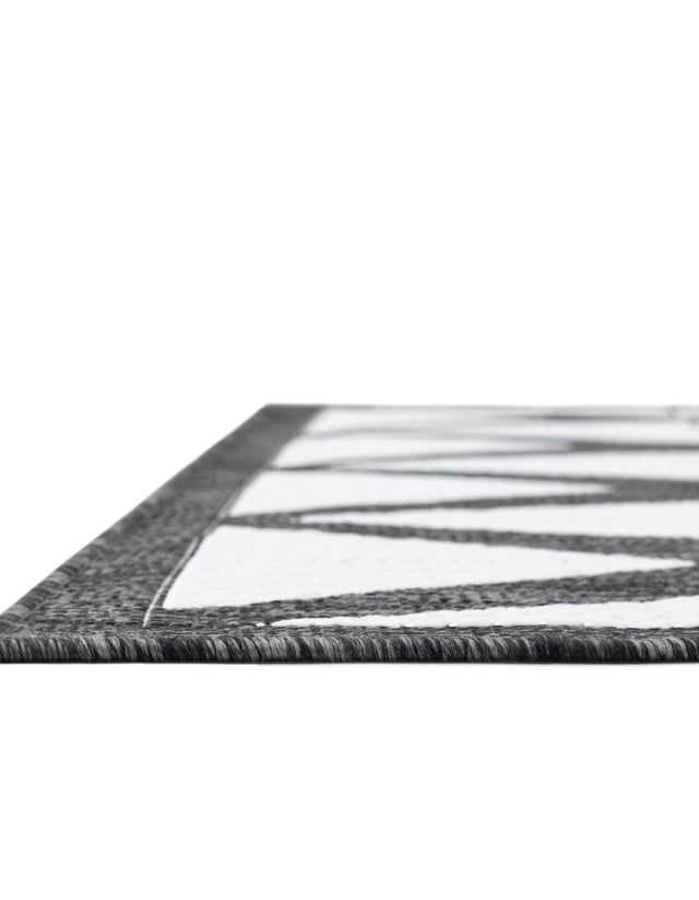 Black and White 9' x 12' Outdoor Modern Rectangle Area Rug Weather Resistant for Patio, Deck, Terrace, Balcony, Porch 100% Polypropylene Modern Outside Carpet for Sale at Rug Engine