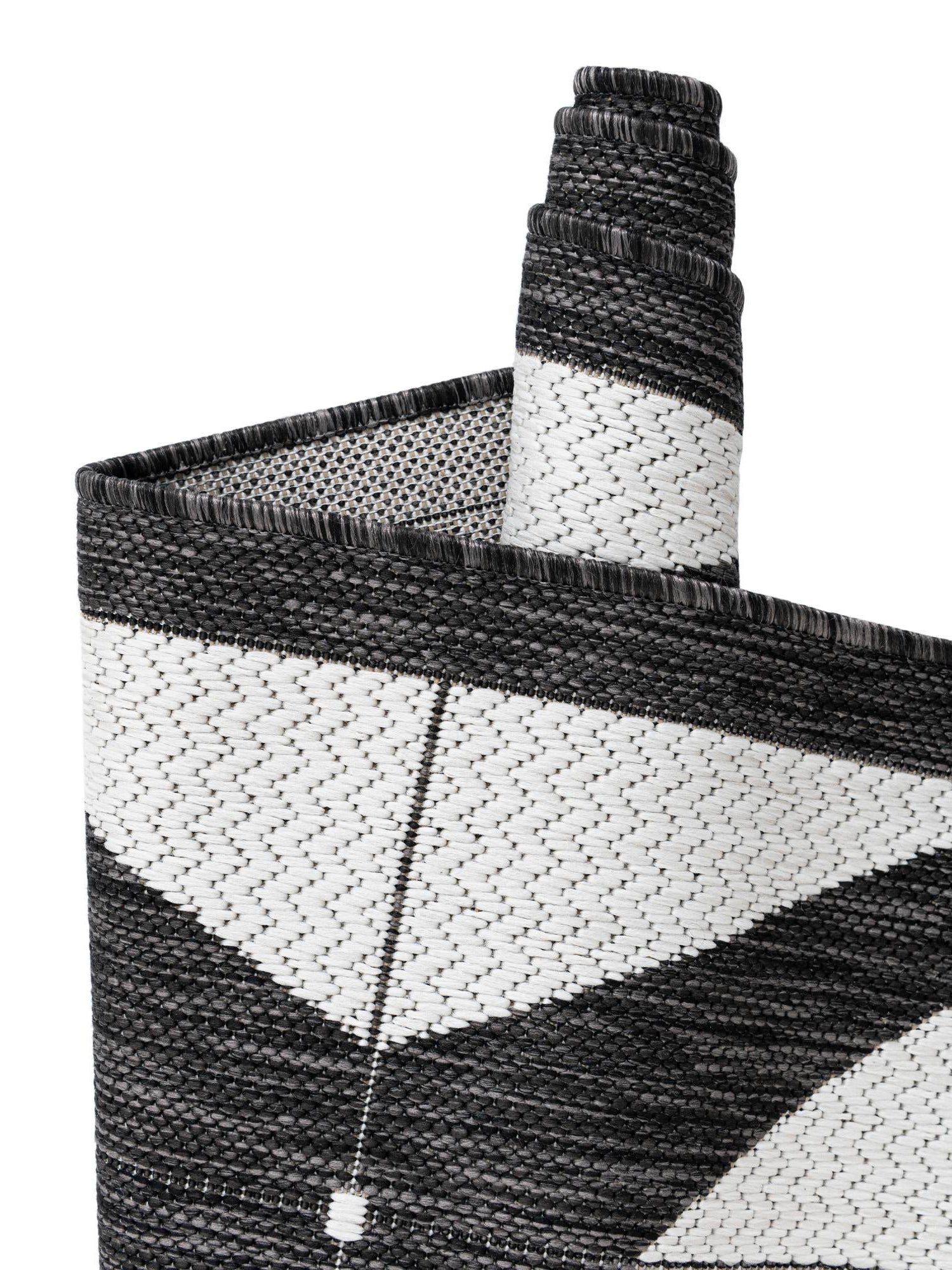 Black and White 7' 1 x 10' Outdoor Modern Rectangle Area Rug Weather Resistant for Patio, Deck, Terrace, Balcony, Porch 100% Polypropylene Modern Outside Carpet for Sale at Rug Engine