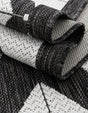 Black and White 6' 1 x 9' Outdoor Modern Rectangle Area Rug Weather Resistant for Patio, Deck, Terrace, Balcony, Porch 100% Polypropylene Modern Outside Carpet for Sale at Rug Engine