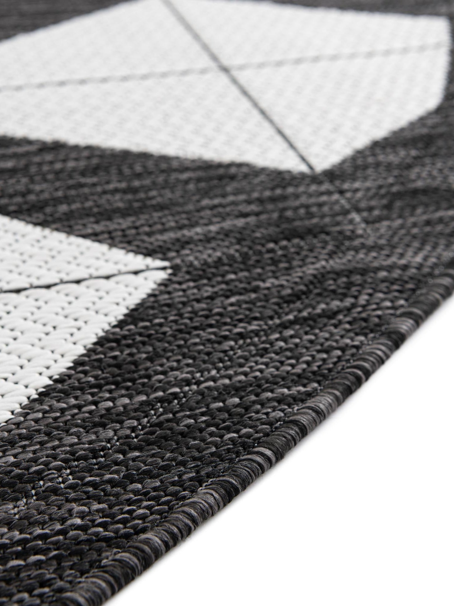 Black and White 10' x 10' Outdoor Modern Round Area Rug Weather Resistant for Patio, Deck, Terrace, Balcony, Porch 100% Polypropylene Modern Outside Carpet for Sale at Rug Engine