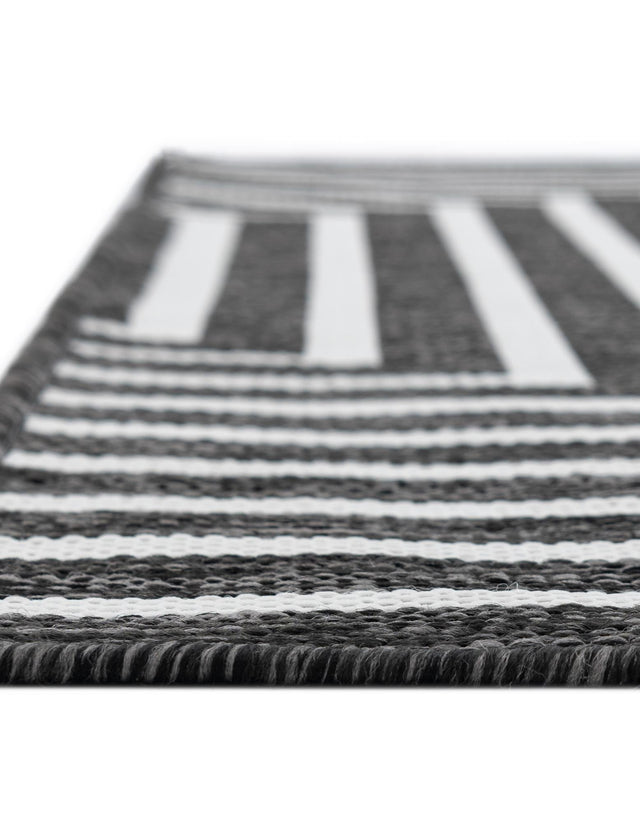 Black and White 9' x 12' Outdoor Modern Rectangle Area Rug Weather Resistant for Patio, Deck, Terrace, Balcony, Porch 100% Polypropylene Modern Outside Carpet for Sale at Rug Engine