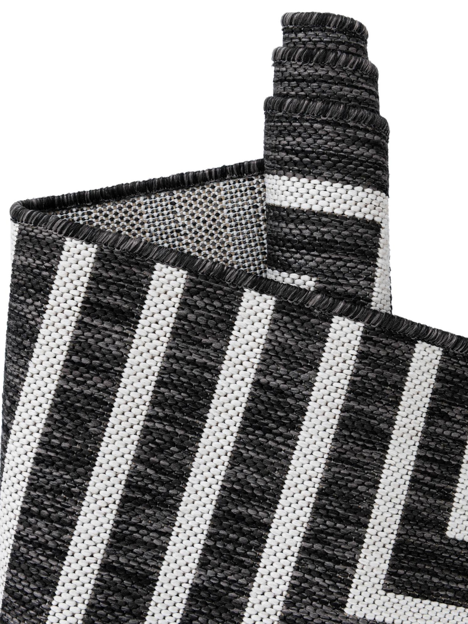 Black and White 5' 3 x 8' Outdoor Modern Rectangle Area Rug Weather Resistant for Patio, Deck, Terrace, Balcony, Porch 100% Polypropylene Modern Outside Carpet for Sale at Rug Engine