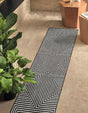 Black and White 2' x 5' 3 Outdoor Modern Runner Area Rug Weather Resistant for Patio, Deck, Terrace, Balcony, Porch 100% Polypropylene Modern Outside Carpet for Sale at Rug Engine