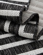 Black and White 2' x 8' Outdoor Modern Runner Area Rug Weather Resistant for Patio, Deck, Terrace, Balcony, Porch 100% Polypropylene Modern Outside Carpet for Sale at Rug Engine