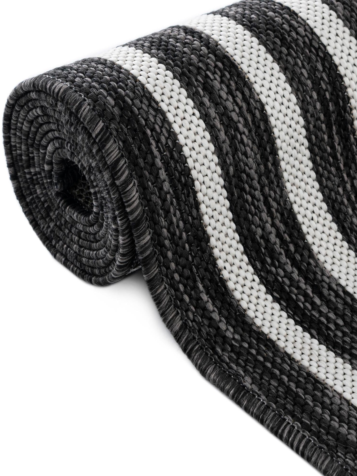 Black and White 7' 10 x 7' 10 Outdoor Modern Square Area Rug Weather Resistant for Patio, Deck, Terrace, Balcony, Porch 100% Polypropylene Modern Outside Carpet for Sale at Rug Engine