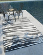 Black and White 7' 1 x 10' Outdoor Modern Rectangle Area Rug Weather Resistant for Patio, Deck, Terrace, Balcony, Porch 100% Polypropylene Modern Outside Carpet for Sale at Rug Engine