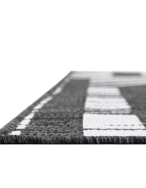 Black and White 5' 3 x 8' Outdoor Modern Rectangle Area Rug Weather Resistant for Patio, Deck, Terrace, Balcony, Porch 100% Polypropylene Modern Outside Carpet for Sale at Rug Engine