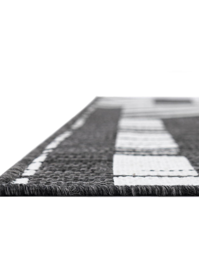 Black and White 5' 3 x 8' Outdoor Modern Rectangle Area Rug Weather Resistant for Patio, Deck, Terrace, Balcony, Porch 100% Polypropylene Modern Outside Carpet for Sale at Rug Engine