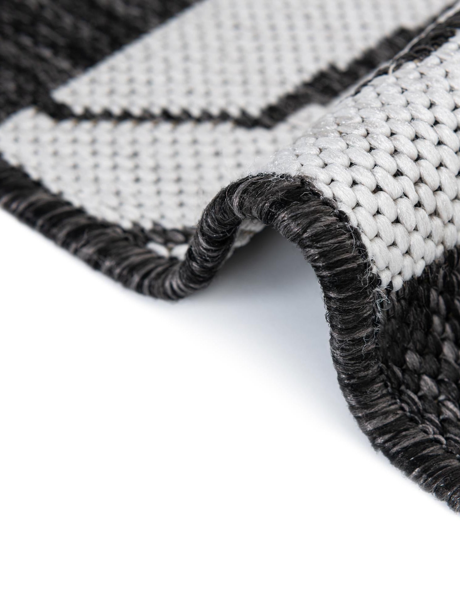 Black and White 7' 10 x 10' Outdoor Modern Rectangle Area Rug Weather Resistant for Patio, Deck, Terrace, Balcony, Porch 100% Polypropylene Modern Outside Carpet for Sale at Rug Engine