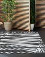 Black and White 10' x 10' Outdoor Modern Square Area Rug Weather Resistant for Patio, Deck, Terrace, Balcony, Porch 100% Polypropylene Modern Outside Carpet for Sale at Rug Engine