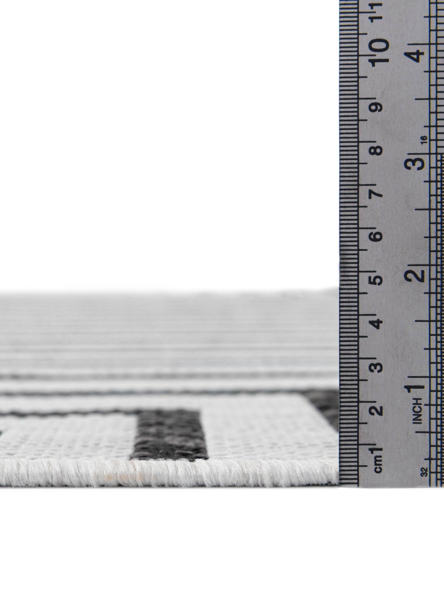 White and Black 12' x 12' Outdoor Modern Round Area Rug Weather Resistant for Patio, Deck, Terrace, Balcony, Porch 100% Polypropylene Modern Outside Carpet for Sale at Rug Engine