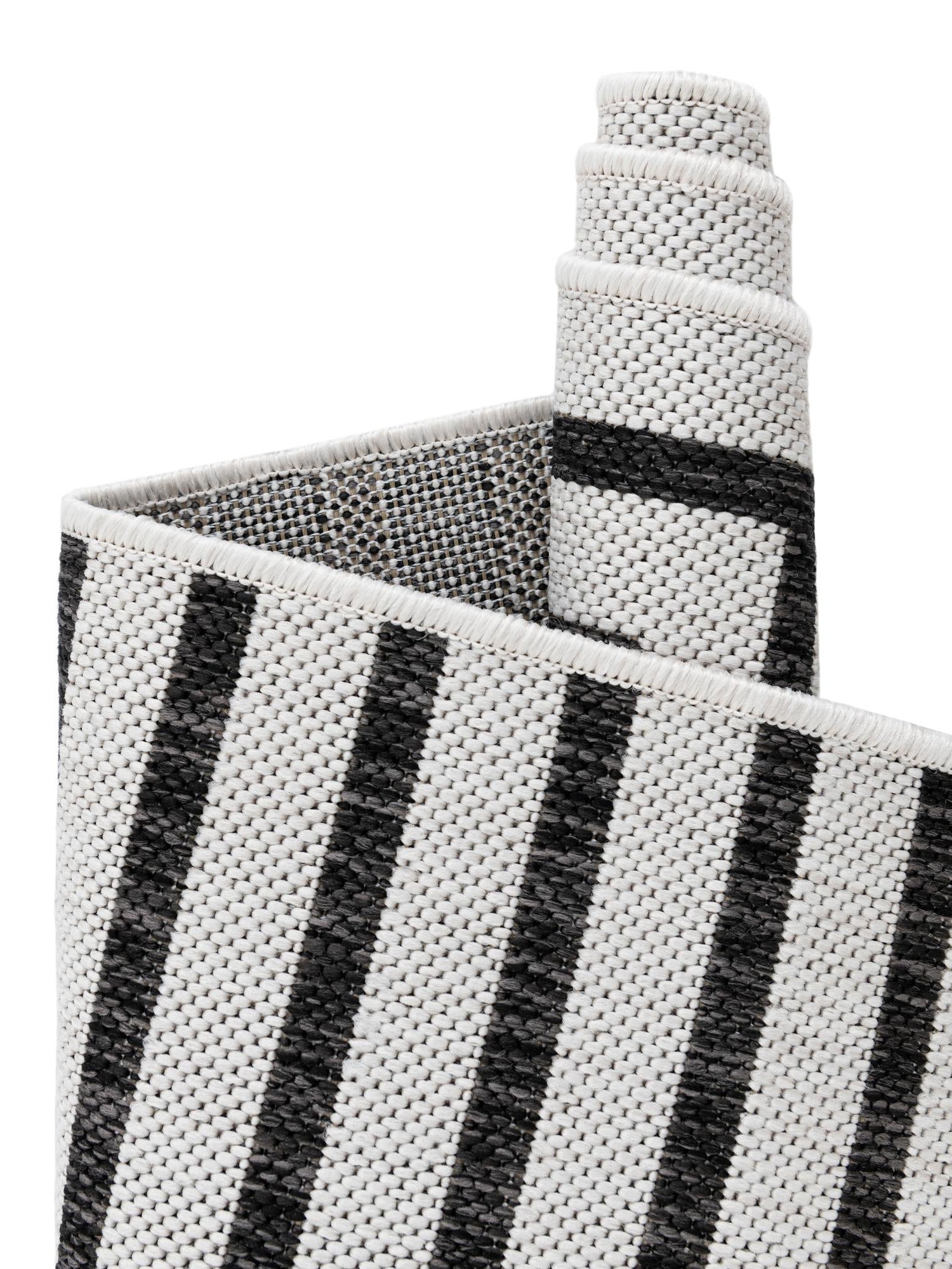 White and Black 7' 10 x 7' 10 Outdoor Modern Square Area Rug Weather Resistant for Patio, Deck, Terrace, Balcony, Porch 100% Polypropylene Modern Outside Carpet for Sale at Rug Engine