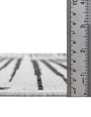 Black and White 2' x 3' 1 Outdoor Modern Rectangle Area Rug Weather Resistant for Patio, Deck, Terrace, Balcony, Porch 100% Polypropylene Modern Outside Carpet for Sale at Rug Engine