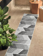 Black and White 2' x 6' 1 Outdoor Modern Runner Area Rug Weather Resistant for Patio, Deck, Terrace, Balcony, Porch 100% Polypropylene Modern Outside Carpet for Sale at Rug Engine