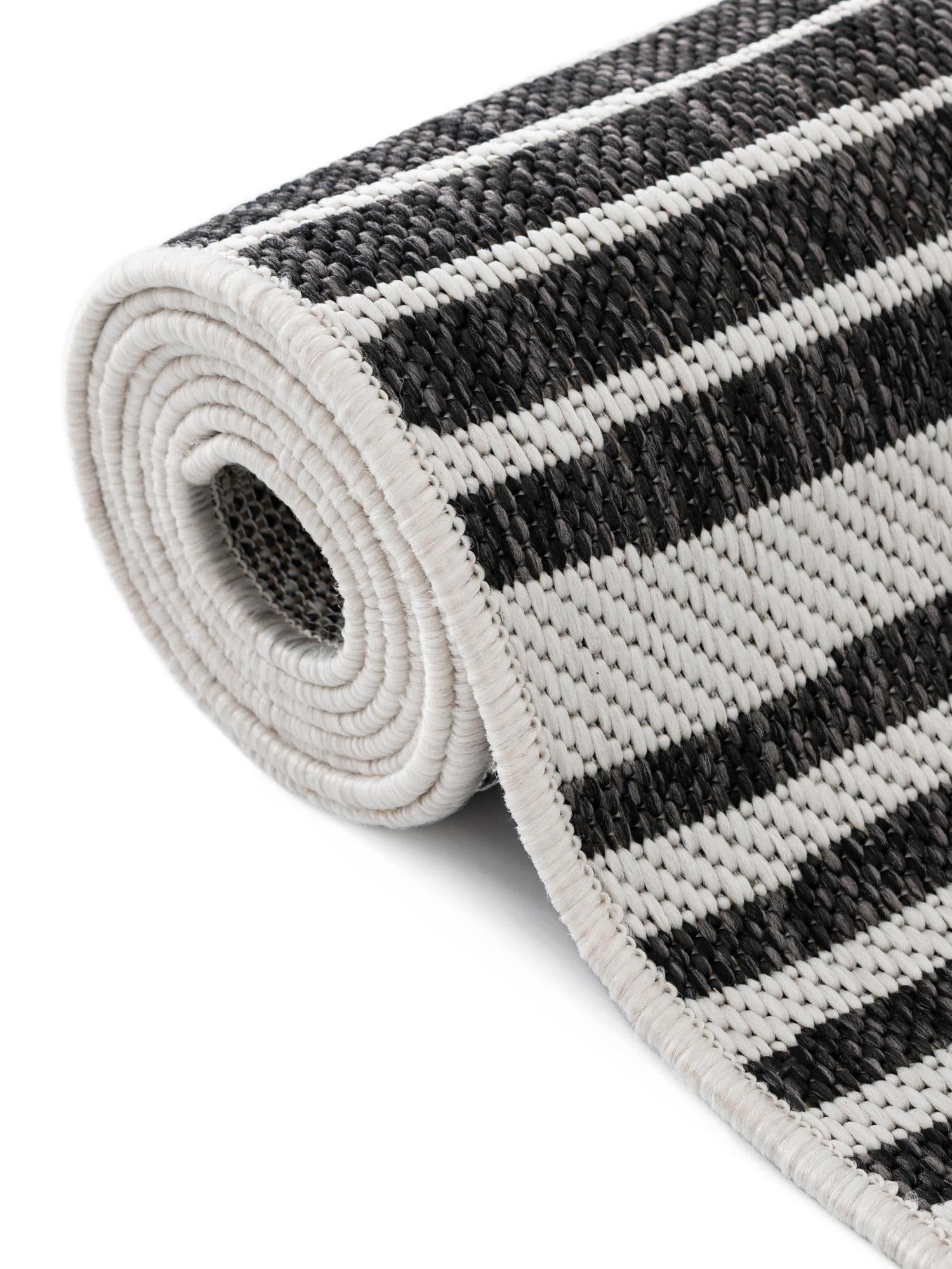 Black and White 2' x 6' 1 Outdoor Modern Runner Area Rug Weather Resistant for Patio, Deck, Terrace, Balcony, Porch 100% Polypropylene Modern Outside Carpet for Sale at Rug Engine