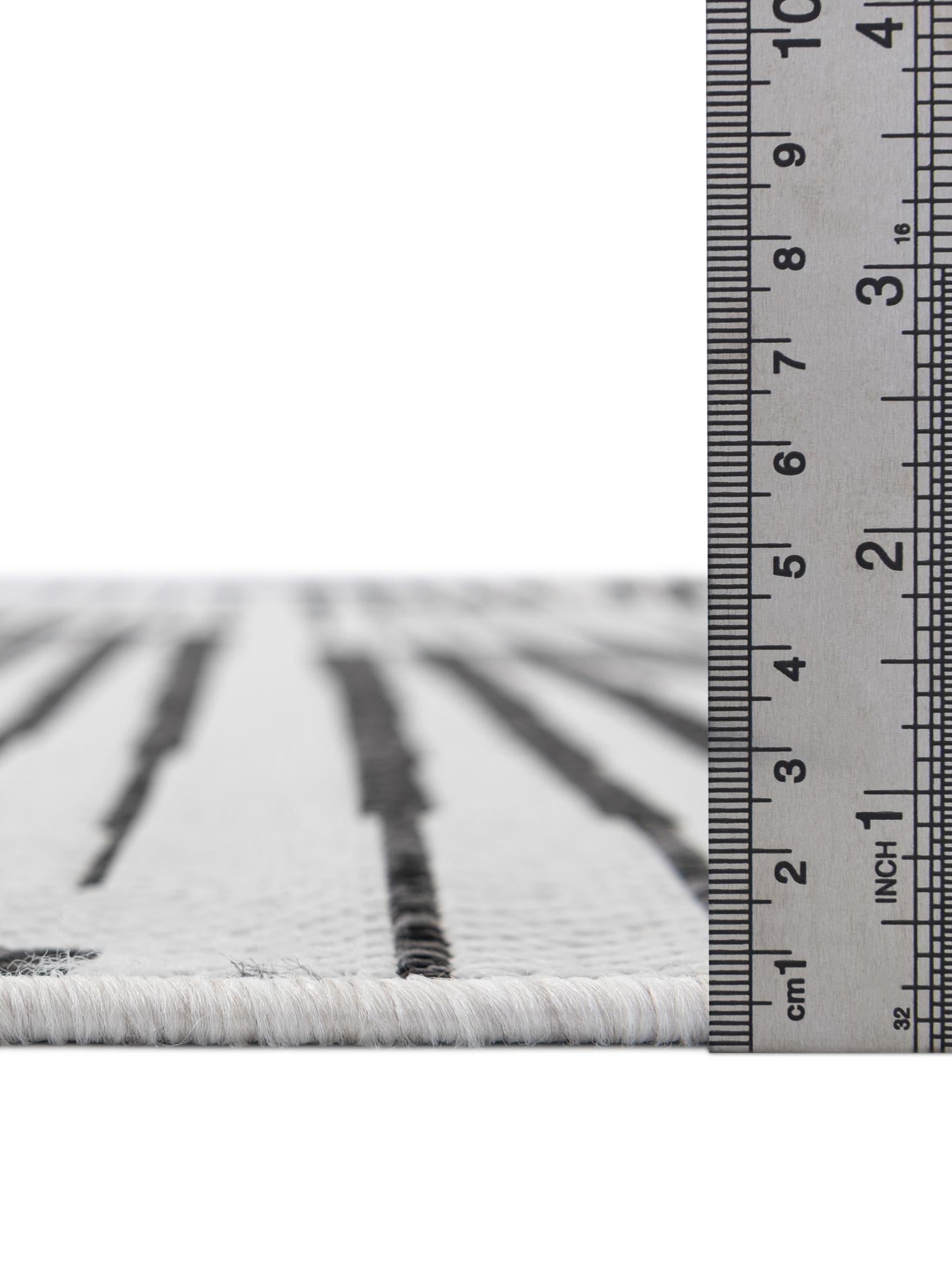Black and White 7' 10 x 7' 10 Outdoor Modern Square Area Rug Weather Resistant for Patio, Deck, Terrace, Balcony, Porch 100% Polypropylene Modern Outside Carpet for Sale at Rug Engine