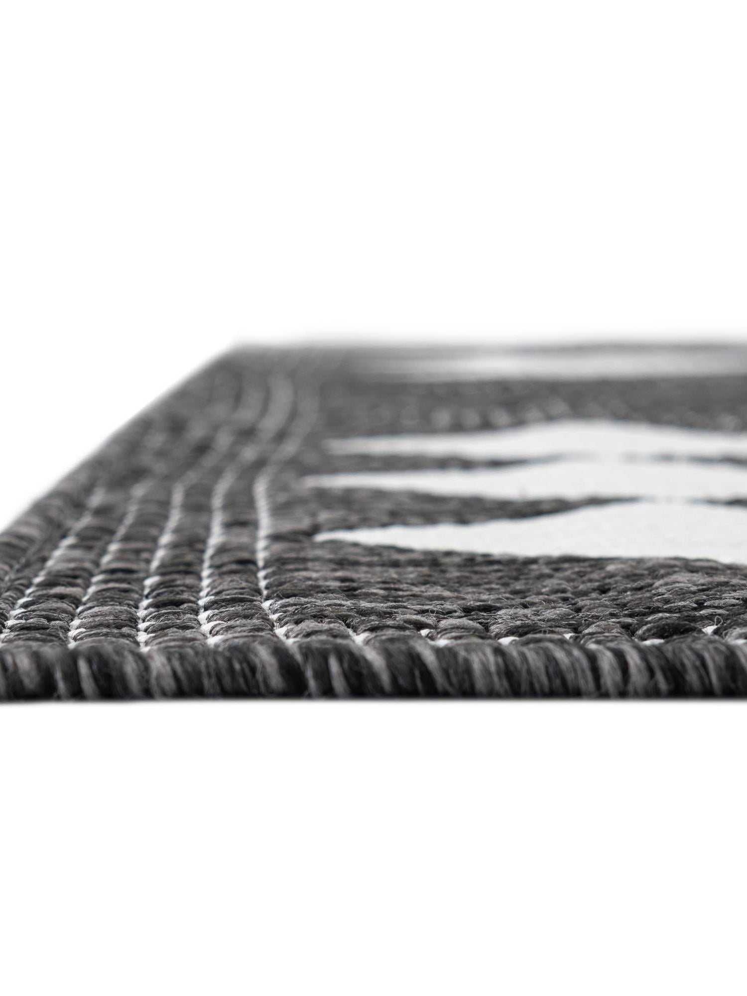 Black and White 7' 10 x 7' 10 Outdoor Modern Square Area Rug Weather Resistant for Patio, Deck, Terrace, Balcony, Porch 100% Polypropylene Modern Outside Carpet for Sale at Rug Engine