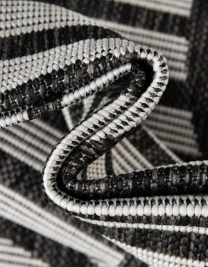 Black and White 9' x 12' Outdoor Modern Rectangle Rug
